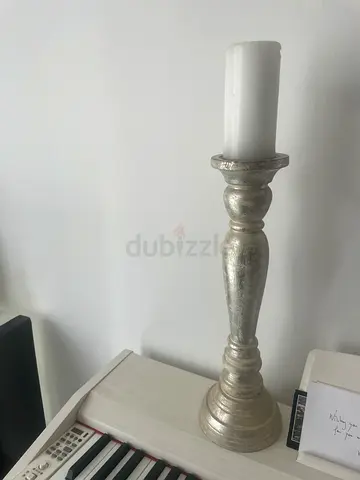 Silver Metallic Large Candle Stand