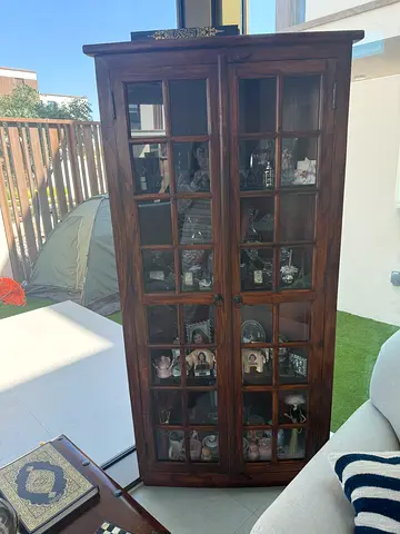 Stunning Wooden Display corner Cabinet with Glass Doors