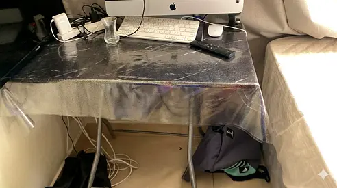 Compact Folding Study Table with Protective Cover