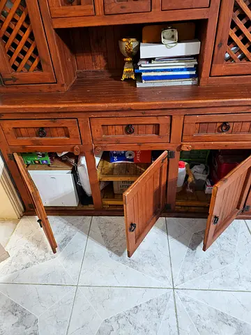 Huch ,Wooden Cabinet with Multiple Storage Compartments