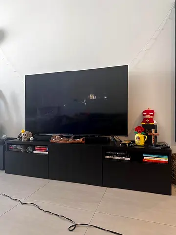 Modern Black TV Unit / Low Cabinet – Excellent Condition
