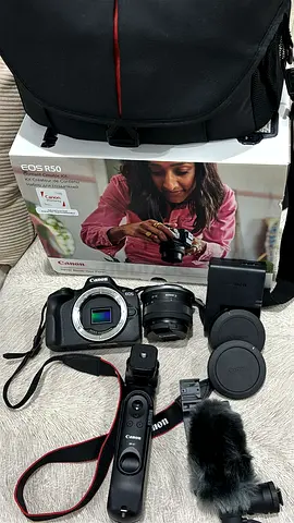 2025 Canon EOS R50 Camera Bundle with Accessories 2 Years Canon Warranty  2 Saramonic wireless Mics