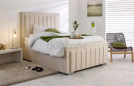 Elegant Beige Bed with Minimalist Design