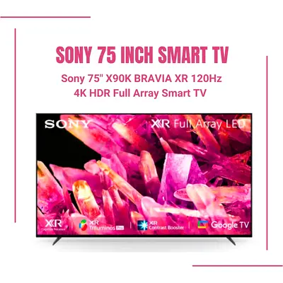 Sony 75 Inch X90K BRAVIA XR 120Hz 4K HDR Full Array Smart TV