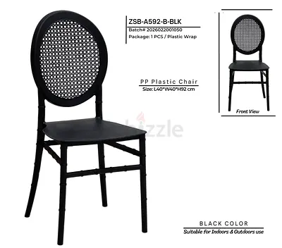Elegant Black PP Plastic Chair for Indoor  Outdoor Use