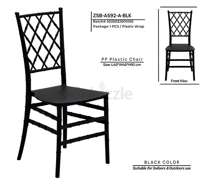 Elegant White PP Plastic Chair for Indoor  Outdoor Use