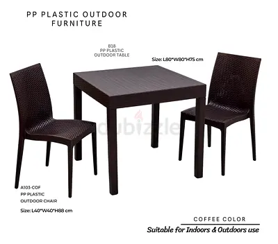 Stylish PP Plastic Outdoor Furniture Set