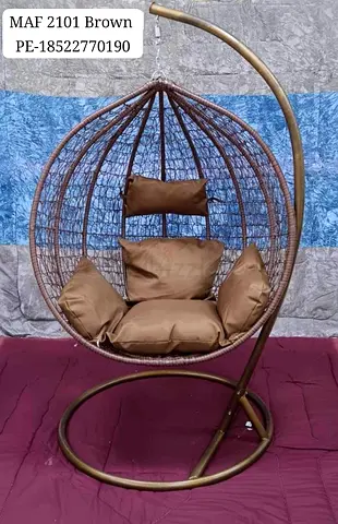Cozy Rattan Hanging Chair in Brown
