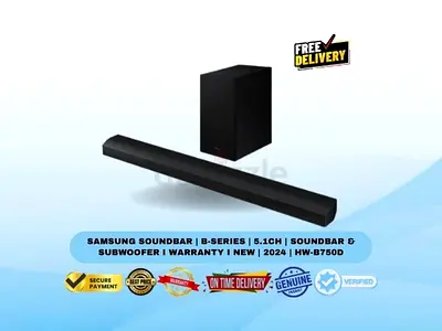 Samsung Soundbar | B-Series | 5.1ch | Soundbar  Subwoofer I Warranty I New | 2024 | HW-B750D