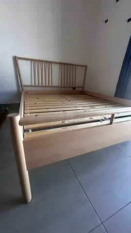 IKEA Queen Size Bed Frame 160x200 – Wooden with Slats ( BJÖRKSNÄS )