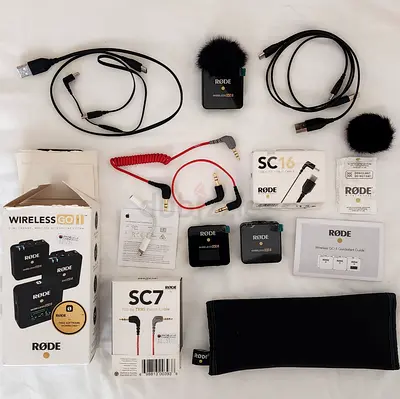 RODE WIRELESS GO II 2 + RODE SC7 CABLE + RODE SC16 - BOXED BRAND NEW – JUST Dhs 750