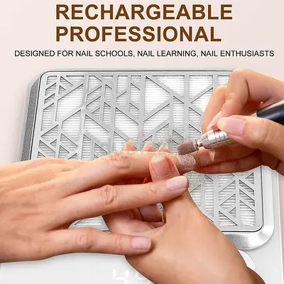 Rechargeable Nail Dust Collector with Reusable Filter Professional Nail Vacuum