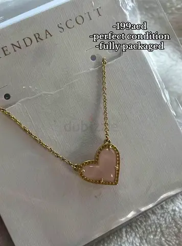 Kendra Scott Rose Quartz Ari Heart Necklace  Subdued Navy Angel Wing Top Bundle