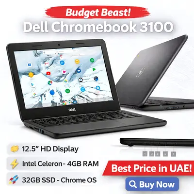 Boost Productivity! Renewed Dell Chromebook 3100 - 32 GB SSD, 4GB RAM!