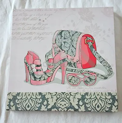 Art print - Chic Floral Handbag  Heels