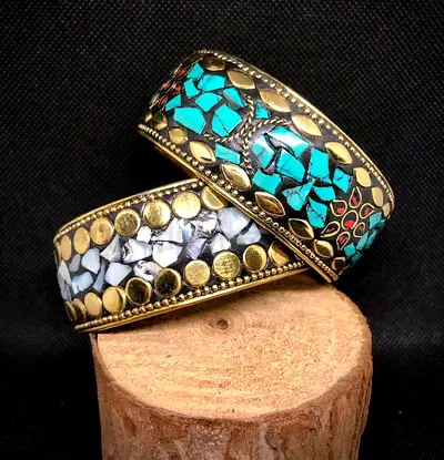 Beautiful Artisan Bracelets with Unique Inlay Design