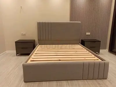 Modern Velvet Bed For Sale With Elegant Headboard And Smooth Soft Fabric Finish Custom Made