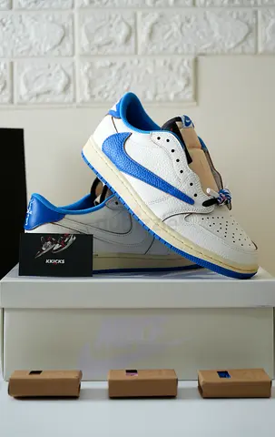 Nike Air Jordan 1 Low x Travis Scott x Fragment Sail Military Blue