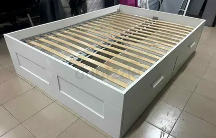 Spacious Storage Bed with Wooden Slats