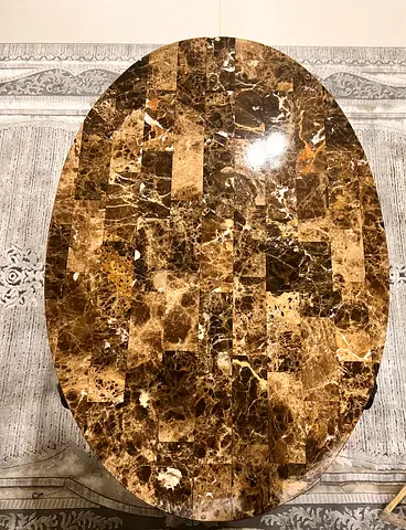 Elegant Oval Table with Marble Finish