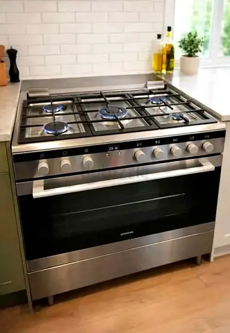 Model Siemens Digital Clock Oven Fan 5 Burner Full Gas Cooker Range Size 90cm