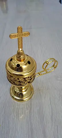 Elegant Vintage Incense Burner with Cross Design