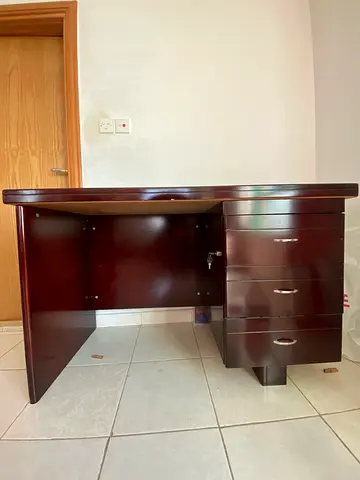 Elegant Brown Solid Wood Study Table with Storage -