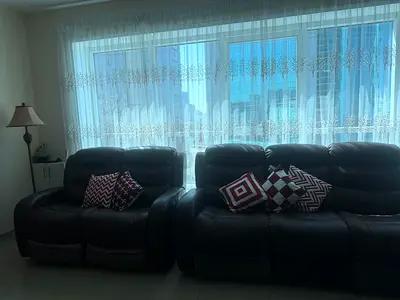 3 seater and 2 seater leather Recliner sofas in good condition, for Dh900