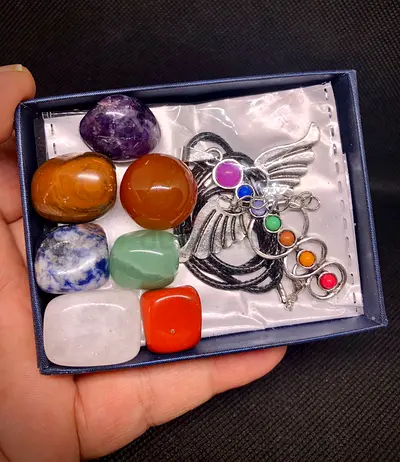 Assorted Healing Crystals and Necklace Set