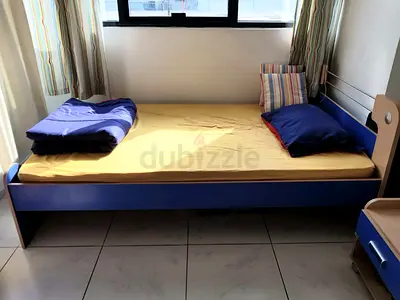 Comfortable Blue Single Bed ( 4 items go FREE)
