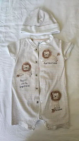 Embroidered romper and a hat