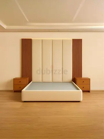Sleek Modern Bed Frame with Nightstands