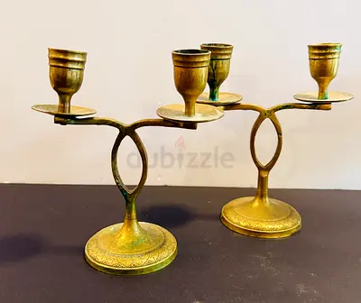 Vintage Brass Candle Holders