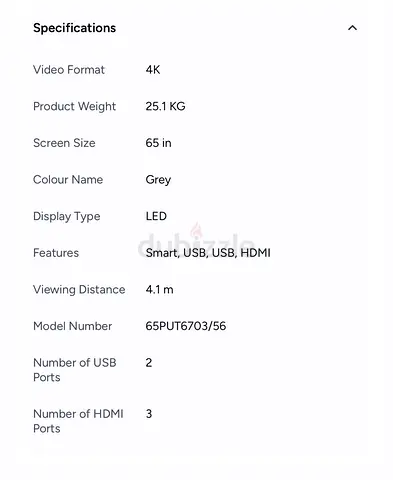 65-inch 4K LED TV in Grey