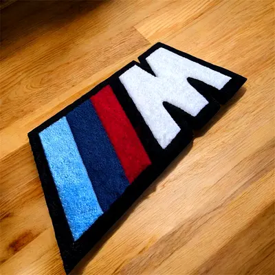 BMW M Logo hand made  rug - Unique Decor for Car Enthusiasts