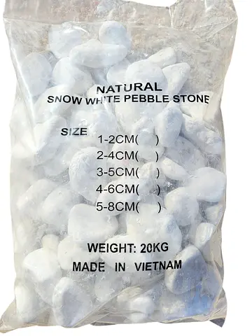 Natural White Pebble Stones - 20kg Bag