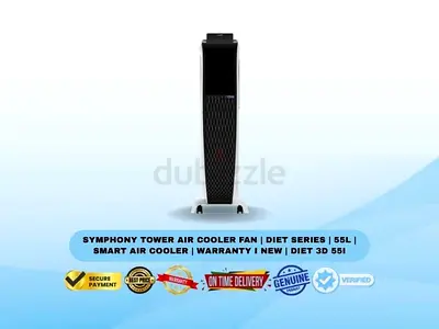 Symphony Tower Air Cooler Fan | Diet Series | 55L | Smart Air Cooler | Warranty I New | Diet 3D 55i