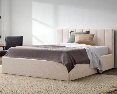 Cozy Beige Bed with Elegant Design