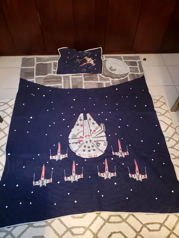 Pottery Barn Kids Star Wars double size bed throw and pillow case.