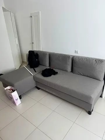 3-seat sofa-bed with chaise longue