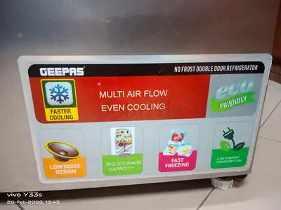 GEEPAS No Frost Double Door Refrigerator