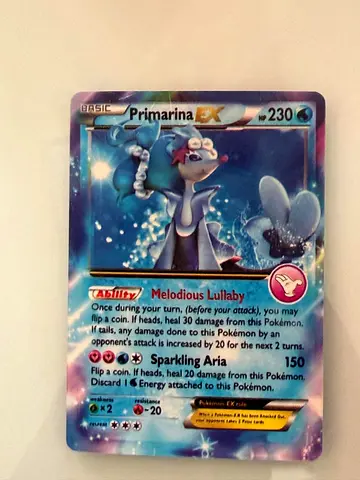 Rare Primarina EX Pokémon Card