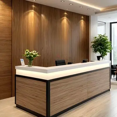 Luxury hotel reception desk