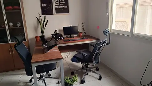 L-Shaped Wooden Office Desk – 180×80 cm + 100×50 cm – Height 75 cm