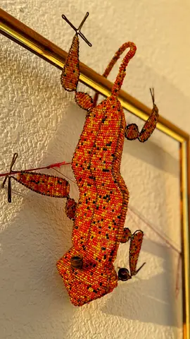 Handcrafted Beaded Gecko Walli Art