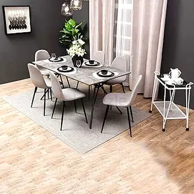 Modern Dining Table Set with Grey Chairs