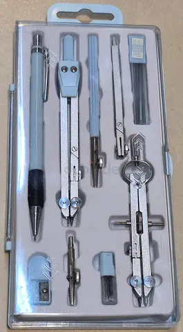 Complete Geometry Set with Compass and Ruler