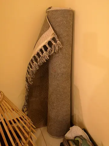 A and H - Grey Woven Designed Carpet with Non-Slip Mat