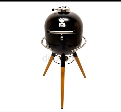 Portable Charcoal BBQ Grill with Wooden Legs