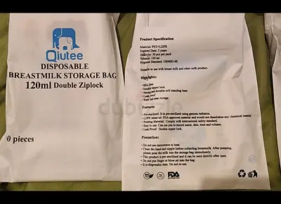 Qutee Disposable Breastmilk Storage Bags - 120ml Double Ziplock (30pcs/pack)